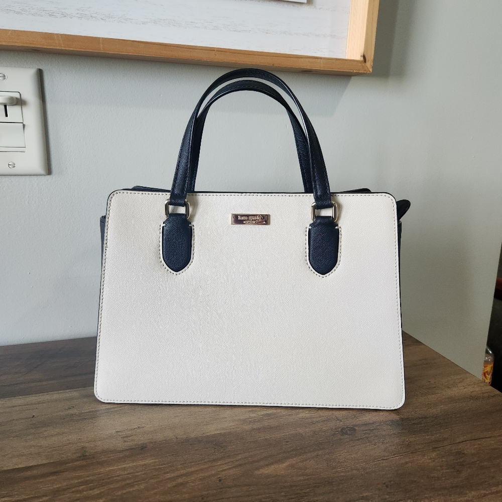 Kate Spade White and Navy Handbag